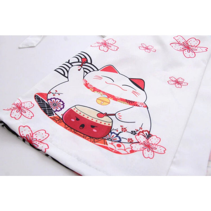 Retro Japanese Style Funny Cat Loose Kimono