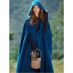 Women's Hooded Tie Up Shawl Extended Cape