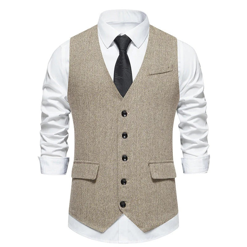 British Style Retro Single Breasted Men's Suit Vest