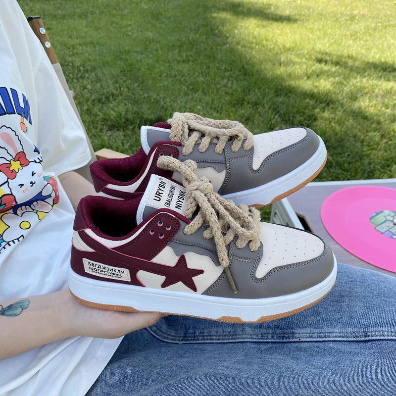 Chic Y2K Style Retro Star Insert Versatile Sneakers