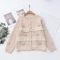 Stylish Floral Lace Handmade Cardigan