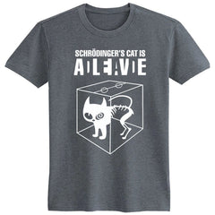 Schrodinger's Cat Geek Physical Quantum Mechanics Cotton T-shirt